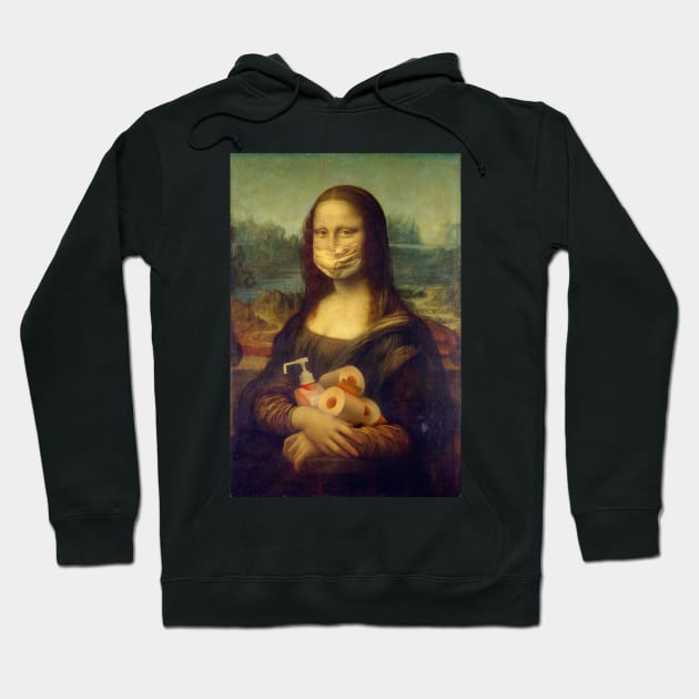 Mona Lisa mask Hoodie by GalaxyArt